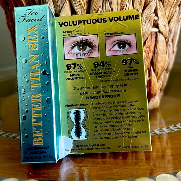 *BUY 1 , GET 1 FREE * Too Faced Travel Size Better Than Sex Waterproof Mascara - Picture 2 of 5